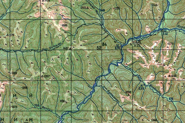 Уменьшенный фрагмент представленной топографической карты M-53-03 - Trasa.ru