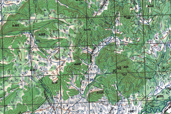 Уменьшенный фрагмент представленной топографической карты M-53-07 - Trasa.ru