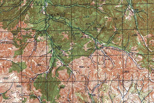 Уменьшенный фрагмент представленной топографической карты M-53-13 - Trasa.ru