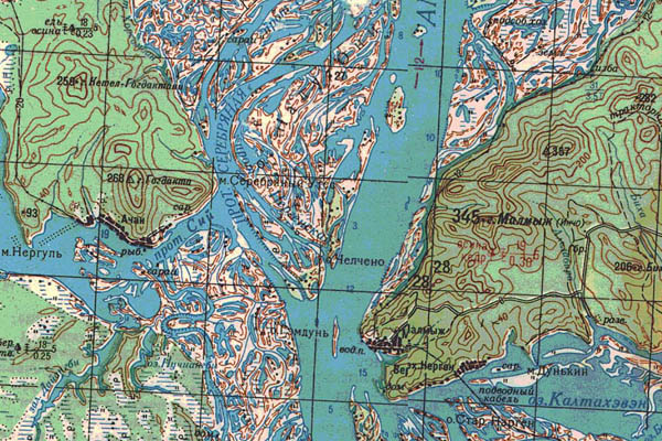 Уменьшенный фрагмент представленной топографической карты M-53-23 - Trasa.ru