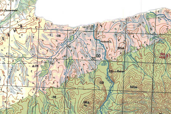 Уменьшенный фрагмент представленной топографической карты M-53-24 - Trasa.ru