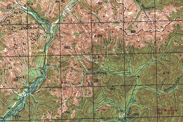 Уменьшенный фрагмент представленной топографической карты M-53-25 - Trasa.ru