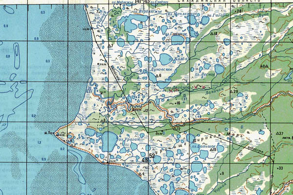 Уменьшенный фрагмент представленной топографической карты M-54-04 - Trasa.ru