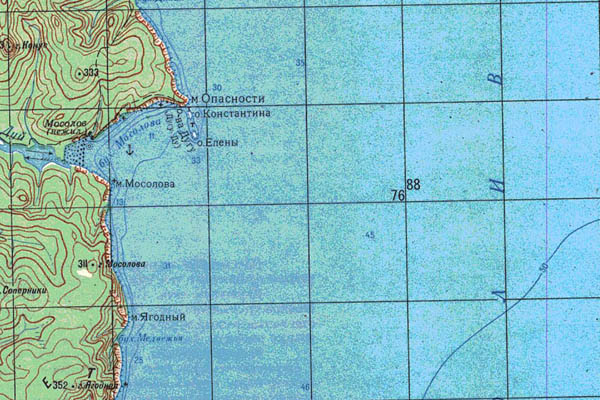 Уменьшенный фрагмент представленной топографической карты M-54-09 - Trasa.ru