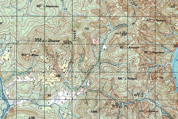 Уменьшенный фрагмент представленной топографической карты M-54-15 - Trasa.ru
