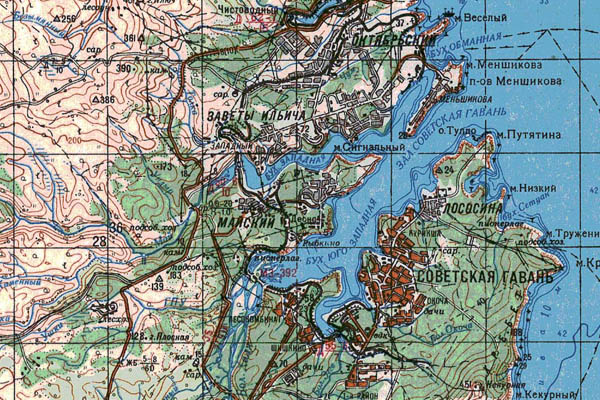 Уменьшенный фрагмент представленной топографической карты M-54-27 - Trasa.ru