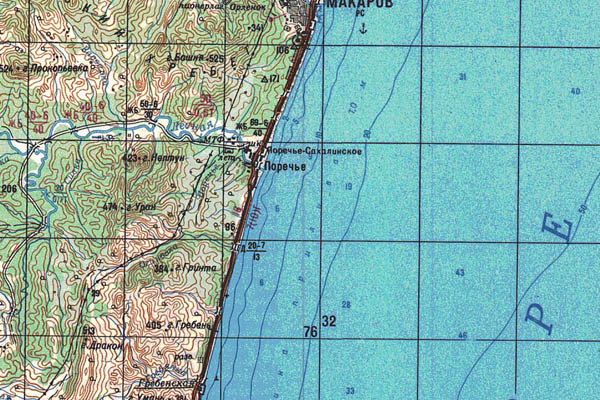 Уменьшенный фрагмент представленной топографической карты M-54-35 - Trasa.ru