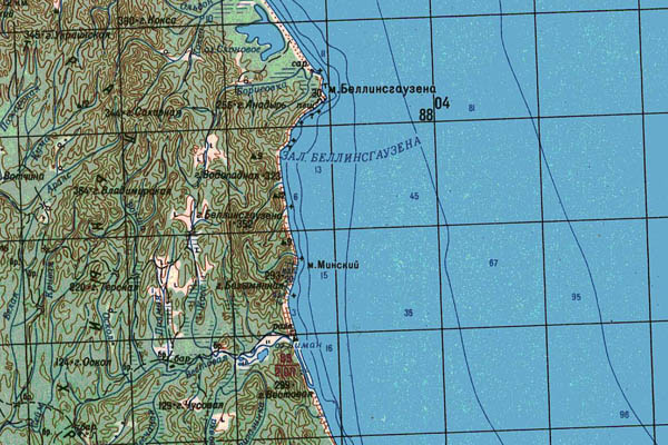 Уменьшенный фрагмент представленной топографической карты M-55-19 - Trasa.ru