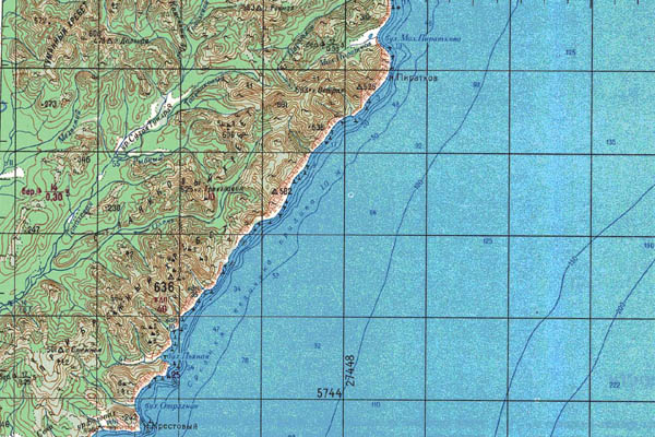 Уменьшенный фрагмент представленной топографической карты M-57-03 - Trasa.ru