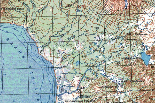 Уменьшенный фрагмент представленной топографической карты M-57-07 - Trasa.ru