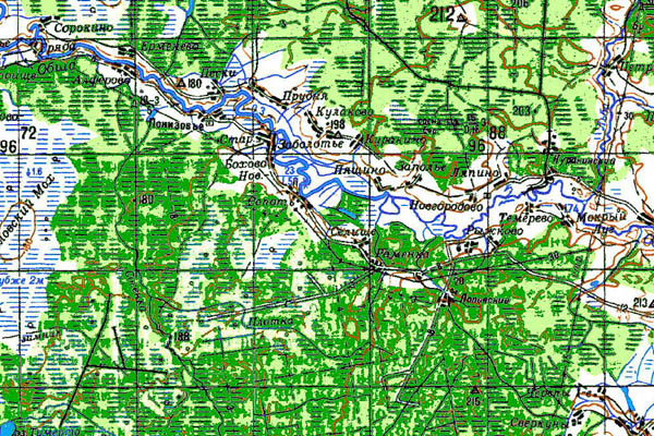 Уменьшенный фрагмент представленной топографической карты N-36-03 - Trasa.ru