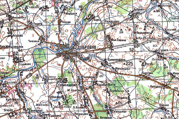 Уменьшенный фрагмент представленной топографической карты N-36-13 - Trasa.ru