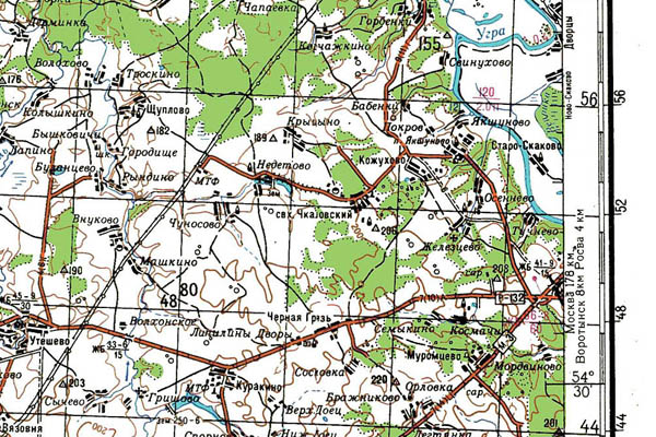 Уменьшенный фрагмент представленной топографической карты N-36-18 - Trasa.ru