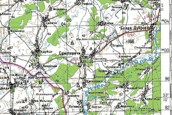 Уменьшенный фрагмент представленной топографической карты N-36-26 - Trasa.ru