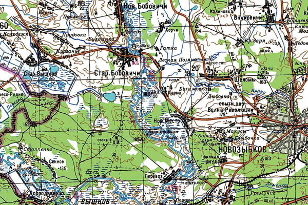 Уменьшенный фрагмент представленной топографической карты N-36-32 - Trasa.ru