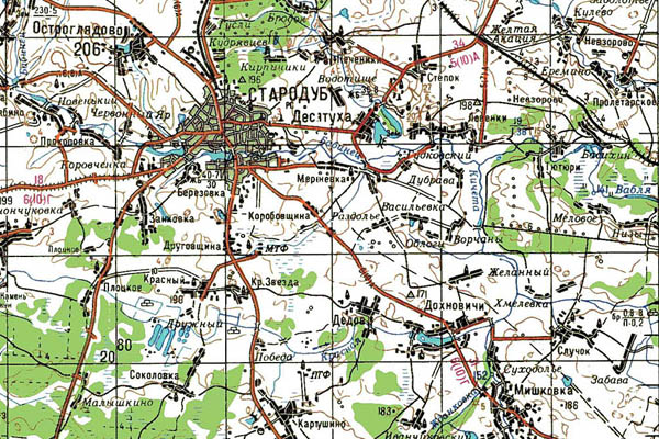 Уменьшенный фрагмент представленной топографической карты N-36-33 - Trasa.ru