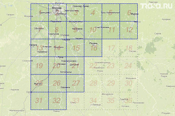 Набор топографических карт квадрата N-37 - Trasa.ru