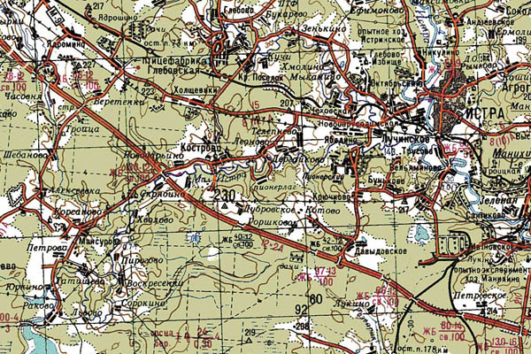 Уменьшенный фрагмент представленной топографической карты N-37-01 - Trasa.ru