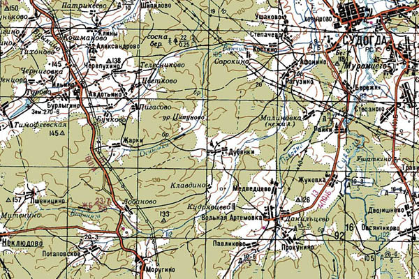 Уменьшенный фрагмент представленной топографической карты N-37-05 - Trasa.ru