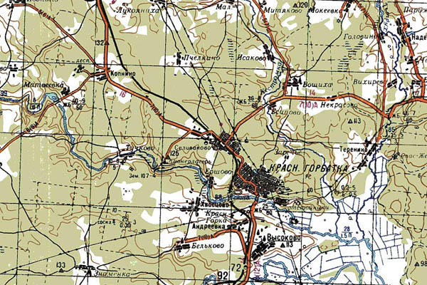 Уменьшенный фрагмент представленной топографической карты N-37-06 - Trasa.ru