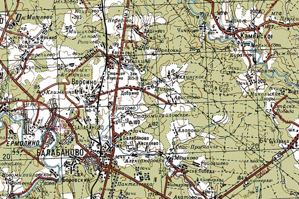 Уменьшенный фрагмент представленной топографической карты N-37-07 - Trasa.ru