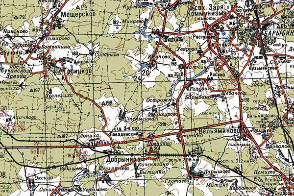 Уменьшенный фрагмент представленной топографической карты N-37-08 - Trasa.ru
