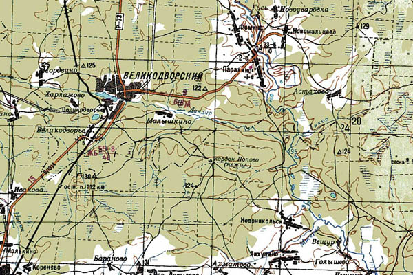 Уменьшенный фрагмент представленной топографической карты N-37-11 - Trasa.ru
