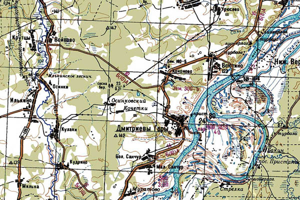 Уменьшенный фрагмент представленной топографической карты N-37-12 - Trasa.ru