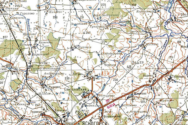 Уменьшенный фрагмент представленной топографической карты N-37-14 - Trasa.ru