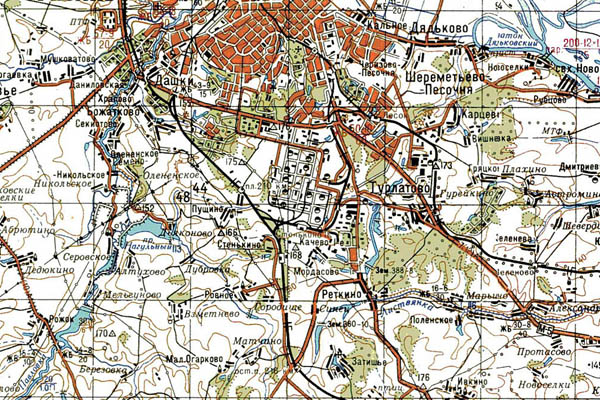 Уменьшенный фрагмент представленной топографической карты N-37-16 - Trasa.ru