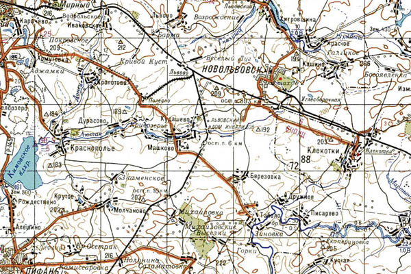 Уменьшенный фрагмент представленной топографической карты N-37-21 - Trasa.ru