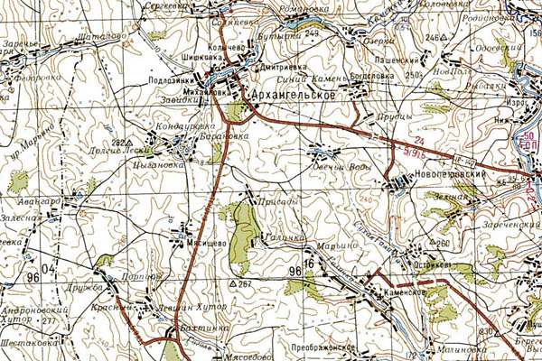 Уменьшенный фрагмент представленной топографической карты N-37-26 - Trasa.ru