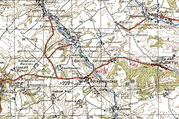 Уменьшенный фрагмент представленной топографической карты N-37-27 - Trasa.ru
