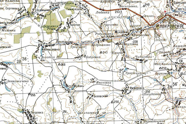 Уменьшенный фрагмент представленной топографической карты N-37-31 - Trasa.ru