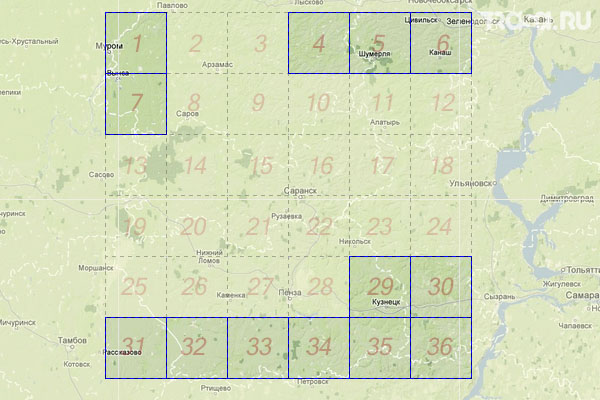 Набор топографических карт квадрата N-38 - Trasa.ru
