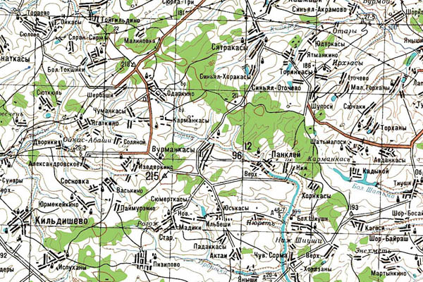 Уменьшенный фрагмент представленной топографической карты N-38-05 - Trasa.ru
