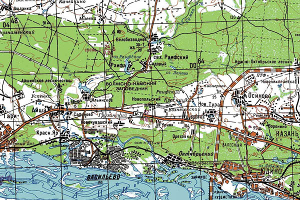 Уменьшенный фрагмент представленной топографической карты N-39-01 - Trasa.ru