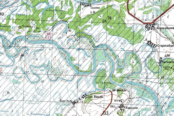Уменьшенный фрагмент представленной топографической карты N-39-06 - Trasa.ru