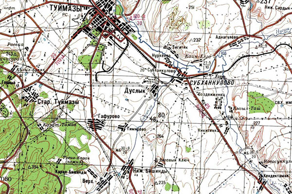 Уменьшенный фрагмент представленной топографической карты N-39-18 - Trasa.ru