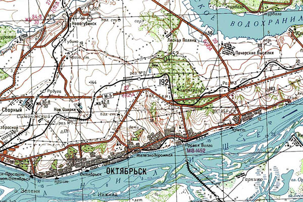 Уменьшенный фрагмент представленной топографической карты N-39-25 - Trasa.ru
