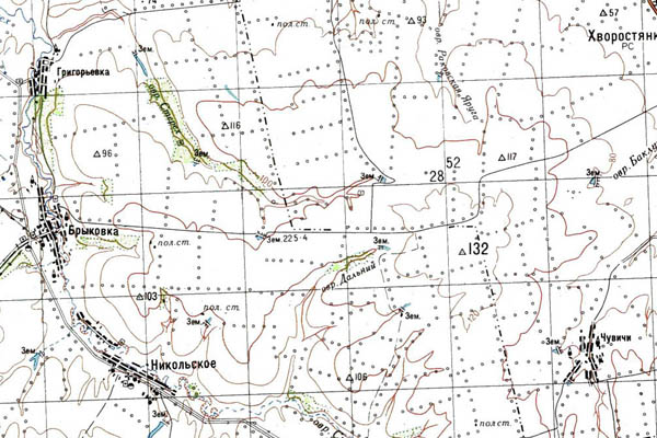 Уменьшенный фрагмент представленной топографической карты N-39-31 - Trasa.ru