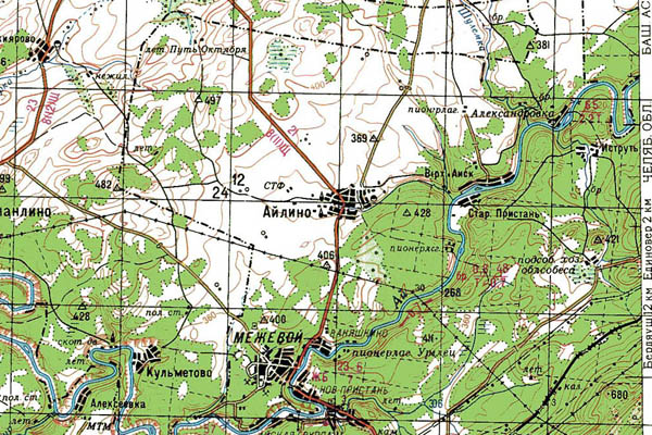 Уменьшенный фрагмент представленной топографической карты N-40-11 - Trasa.ru