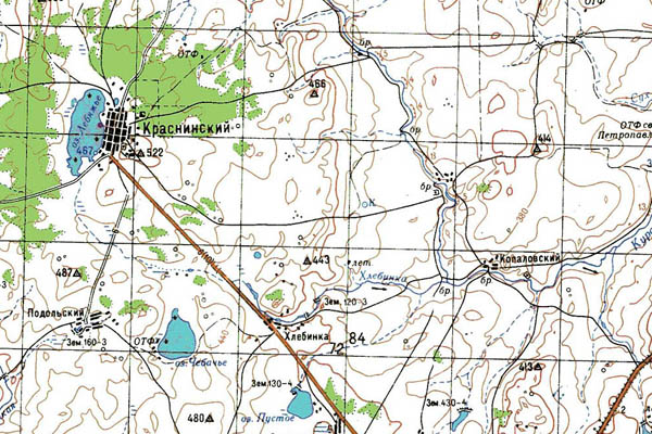 Уменьшенный фрагмент представленной топографической карты N-40-24 - Trasa.ru