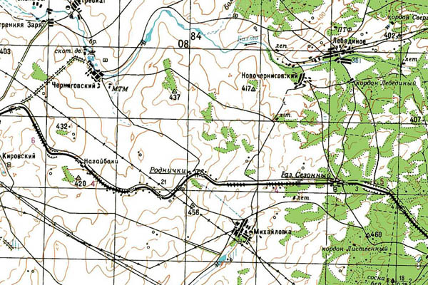 Уменьшенный фрагмент представленной топографической карты N-40-30 - Trasa.ru