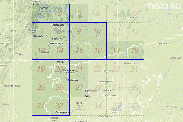 Набор топографических карт квадрата N-41 - Trasa.ru