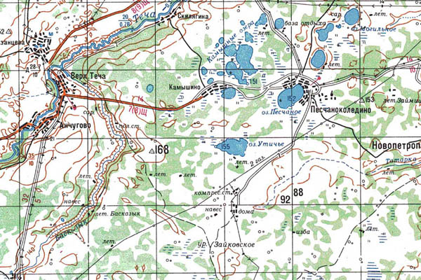 Уменьшенный фрагмент представленной топографической карты N-41-03 - Trasa.ru