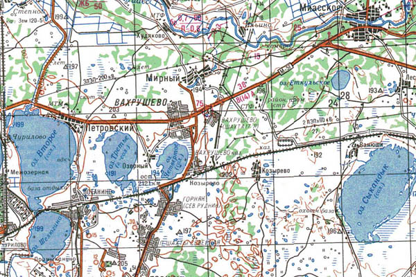 Уменьшенный фрагмент представленной топографической карты N-41-08 - Trasa.ru
