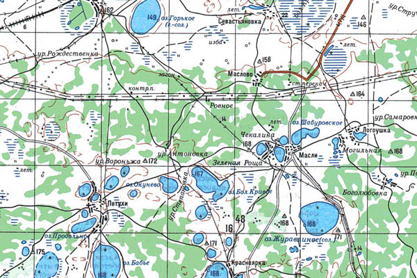 Уменьшенный фрагмент представленной топографической карты N-41-10 - Trasa.ru