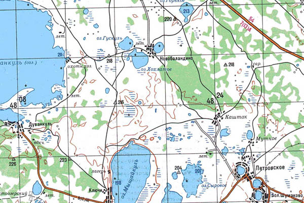 Уменьшенный фрагмент представленной топографической карты N-41-14 - Trasa.ru