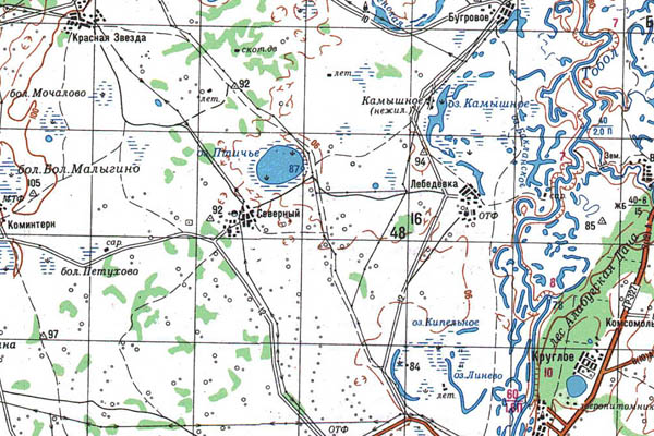 Уменьшенный фрагмент представленной топографической карты N-41-17 - Trasa.ru